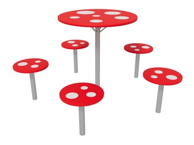 Столик детский с табуретами Грибная полянка