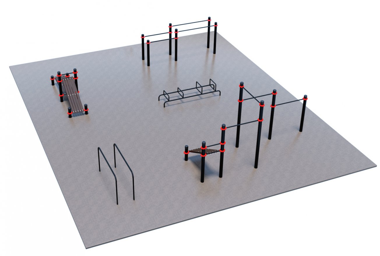 Проект Дворовая площадка для Воркаут и ГТО 2-5 (12 x 10 м) - вид 2