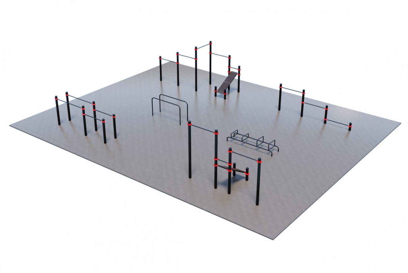 Проект Районная площадка для Воркаут и ГТО 3-5 (12 x 15 м) - вид 2